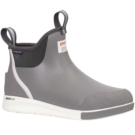 Xtratuf Ankle Deck Boot, 8 M, Leather, 6 in H, Gray ADSM100